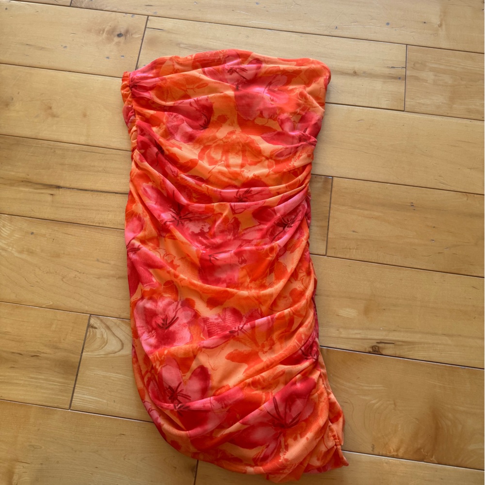 Floral Orange and Red Women's Skirt